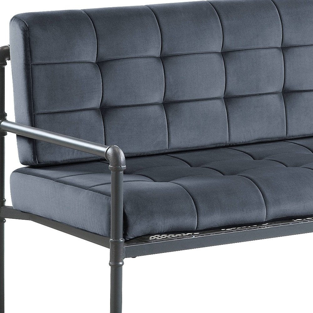 Gray Velvet Loveseat - 51-inch