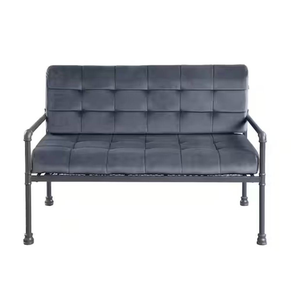 Gray Velvet Loveseat - 51-inch