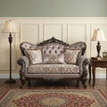 Pink and Brown Loveseat and Toss Pillows - 70-inch