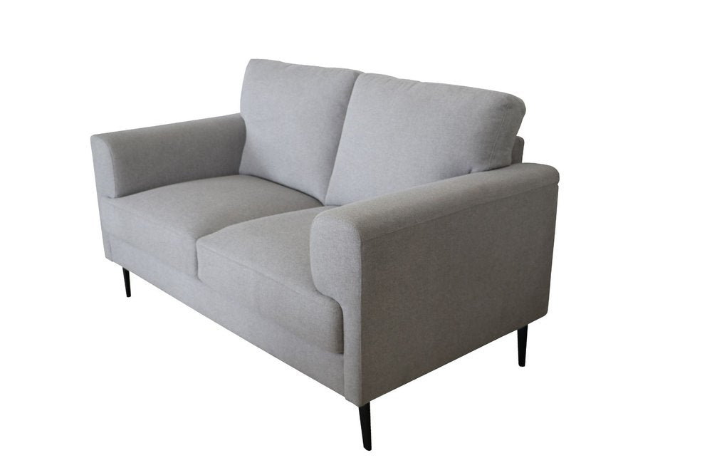 Light Gray and Black Linen Loveseat - 61-inch
