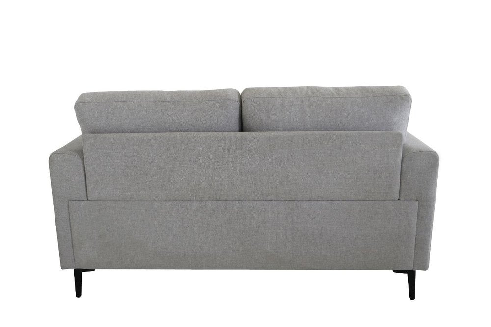 Light Gray and Black Linen Loveseat - 61-inch