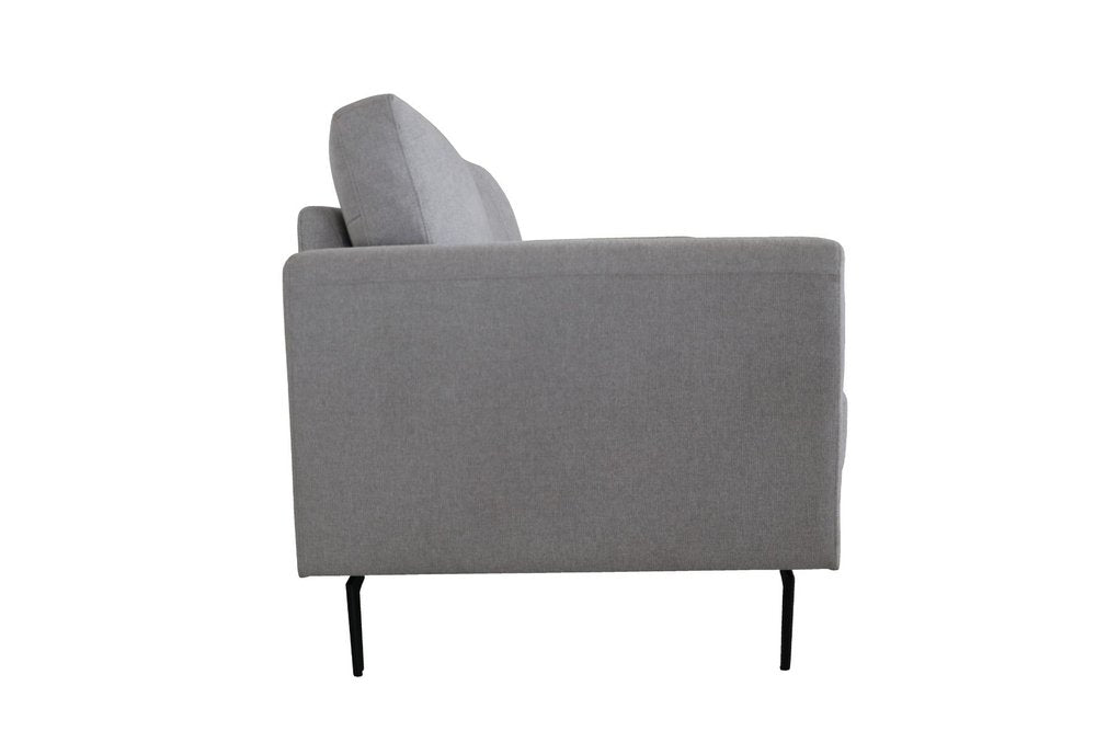 Light Gray and Black Linen Loveseat - 61-inch