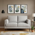 Light Gray and Black Linen Loveseat - 61-inch
