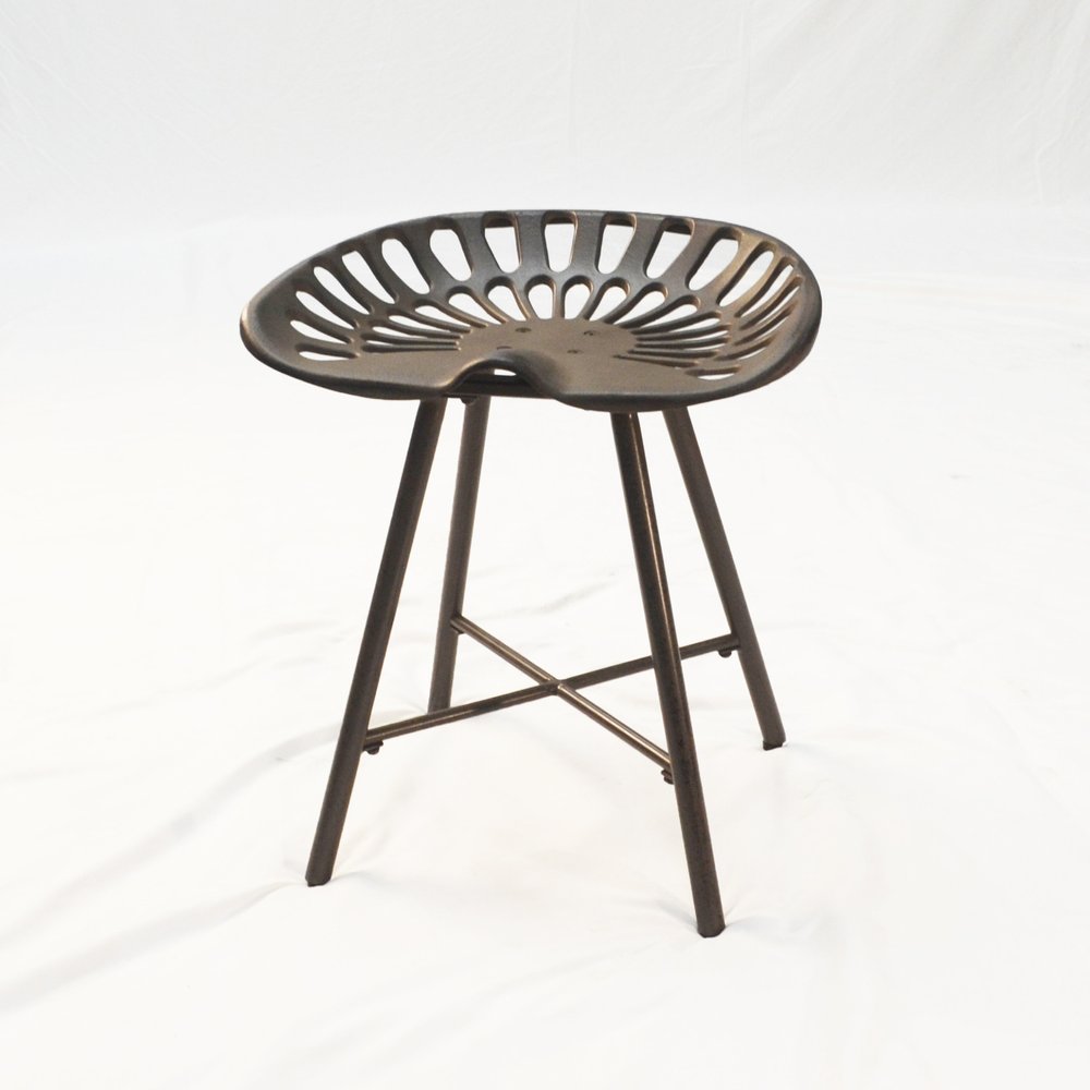 Copper Iron Backless Bar Chair - 18-inch