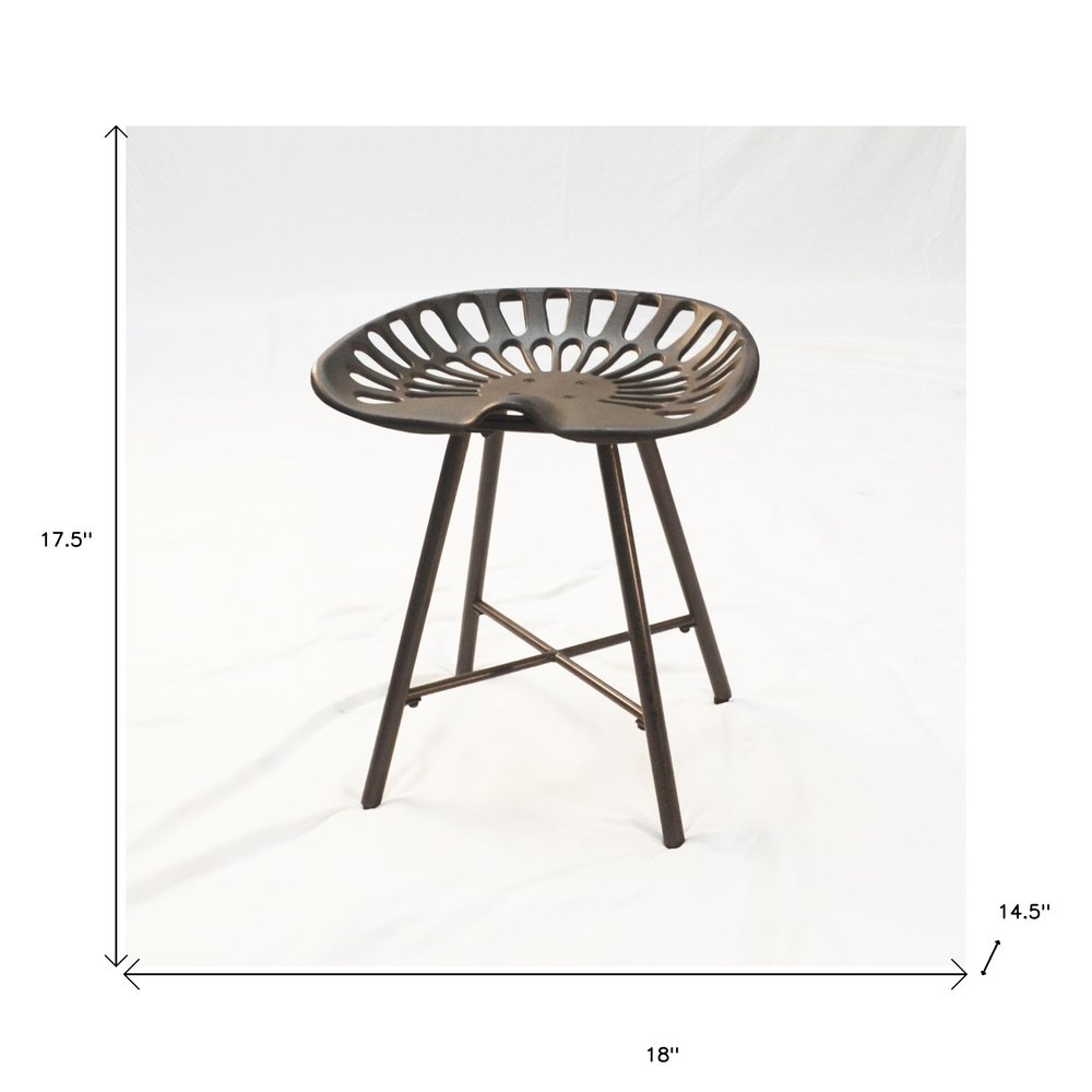 Copper Iron Backless Bar Chair - 18-inch