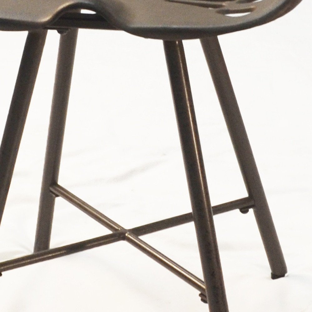 Copper Iron Backless Bar Chair - 18-inch