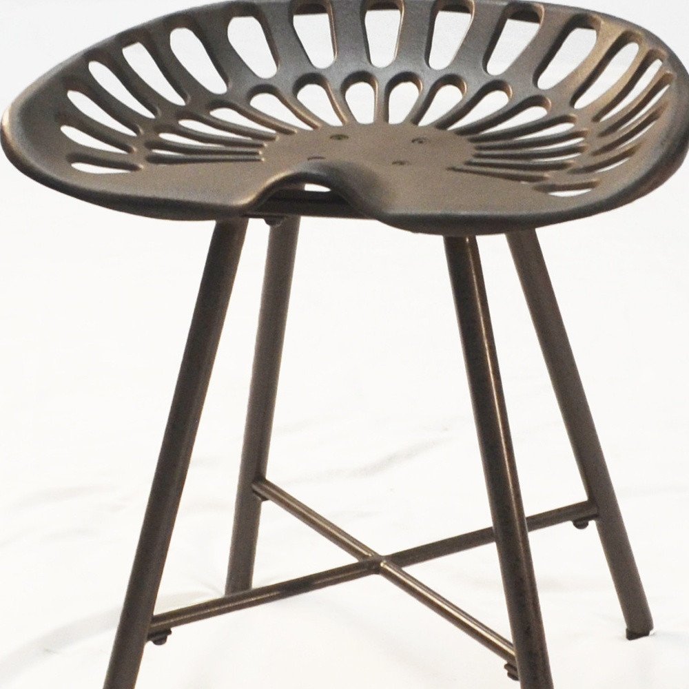 Copper Iron Backless Bar Chair - 18-inch