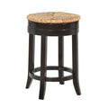 Natural and Espresso Rush and Solid Wood Backless Counter Height Swivel Bar Chair