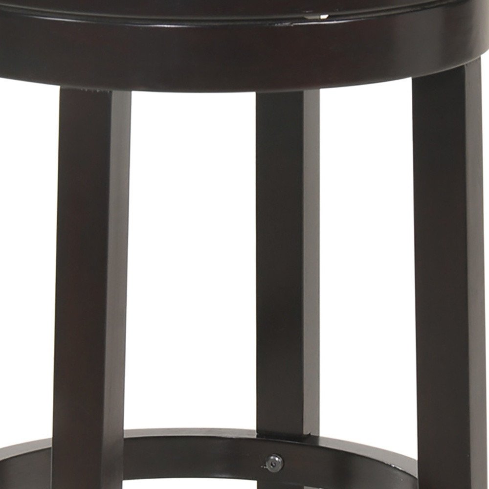Natural and Espresso Rush and Solid Wood Backless Counter Height Swivel Bar Chair