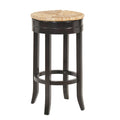 Natural and Espresso Rush and Solid Wood Backless Bar Height Swivel Bar Chair