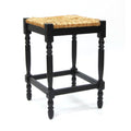 Natural and Black Solid Wood Backless Counter Height Bar Chair