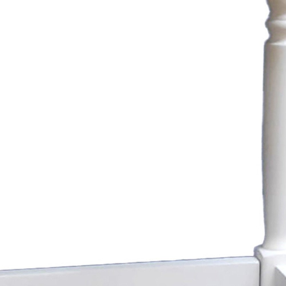Natural and Antiqued White Solid Wood Backless Bar Height Bar Chair