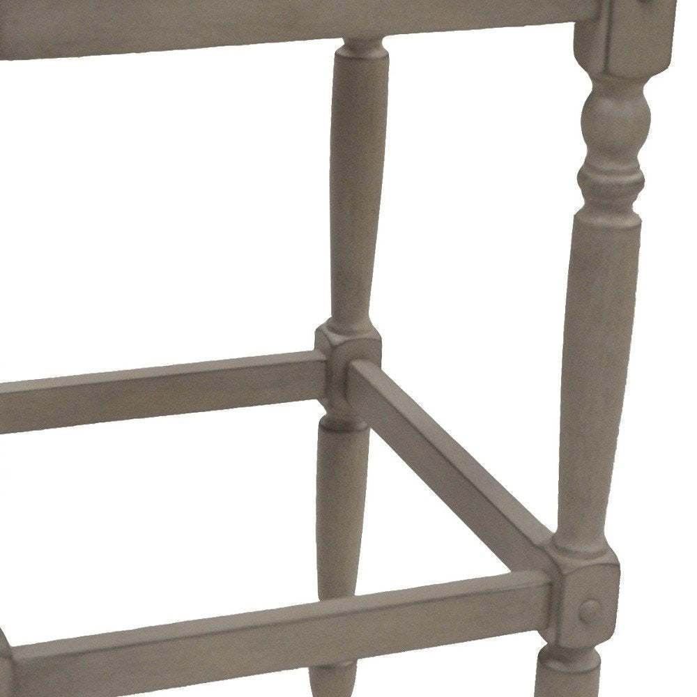 Natural and Gray Solid Wood Backless Bar Height Bar Chair - 29-inch