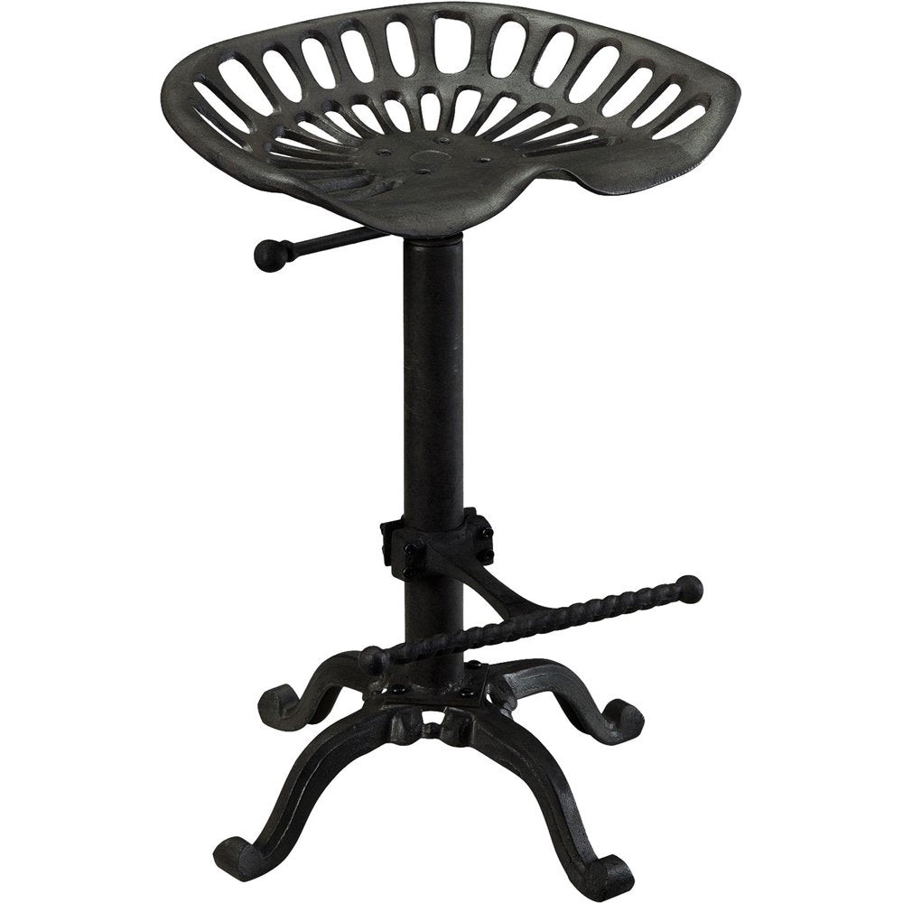 Black Iron Backless Adjustable Height Bar Chair - 23-inch