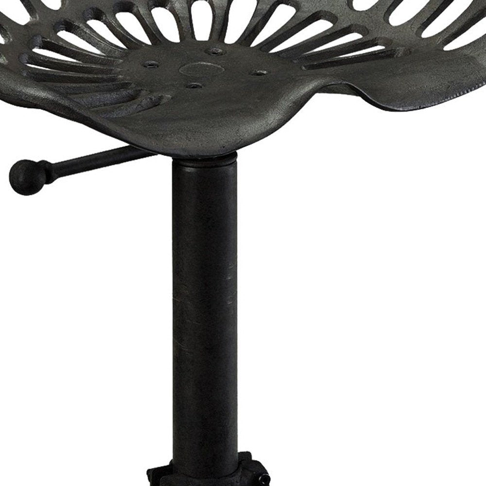Black Iron Backless Adjustable Height Bar Chair - 23-inch