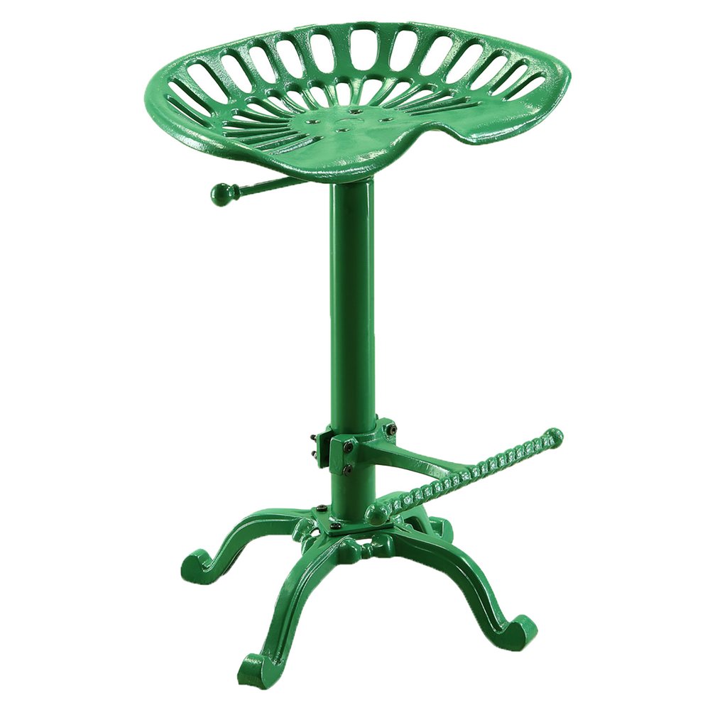 Green Iron Backless Adjustable Height Bar Chair - 23-inch