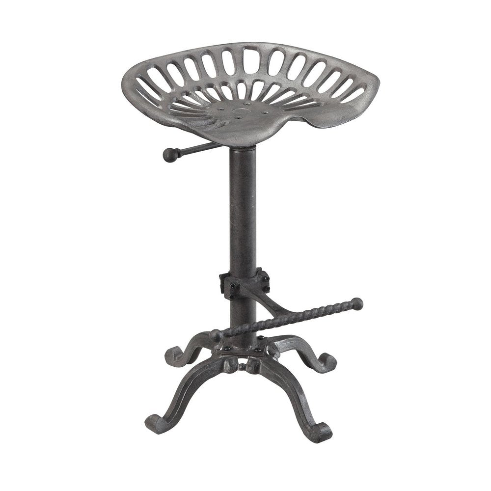 Gray Iron Backless Adjustable Height Bar Chair - 23-inch