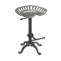 Gray Iron Backless Adjustable Height Bar Chair - 23-inch