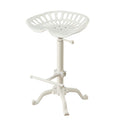 White Iron Backless Adjustable Height Bar Chair - 23-inch