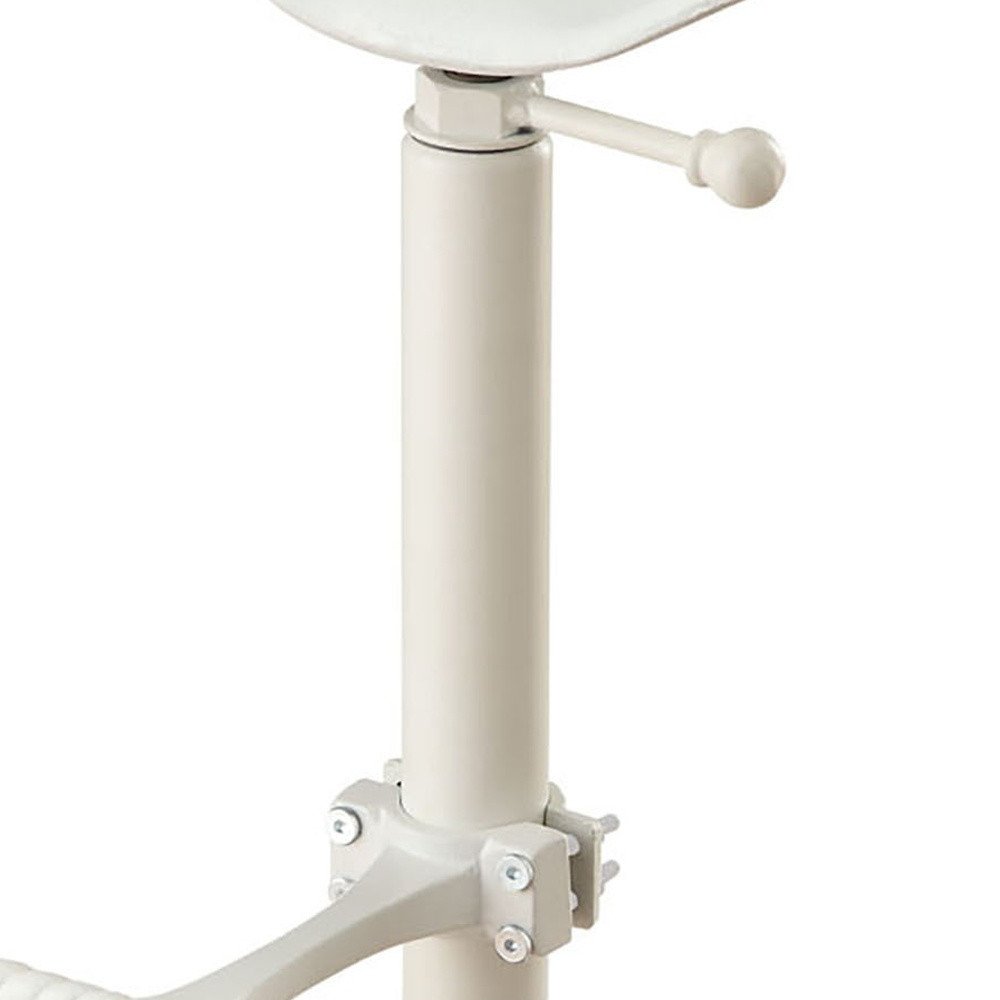 White Iron Backless Adjustable Height Bar Chair - 23-inch