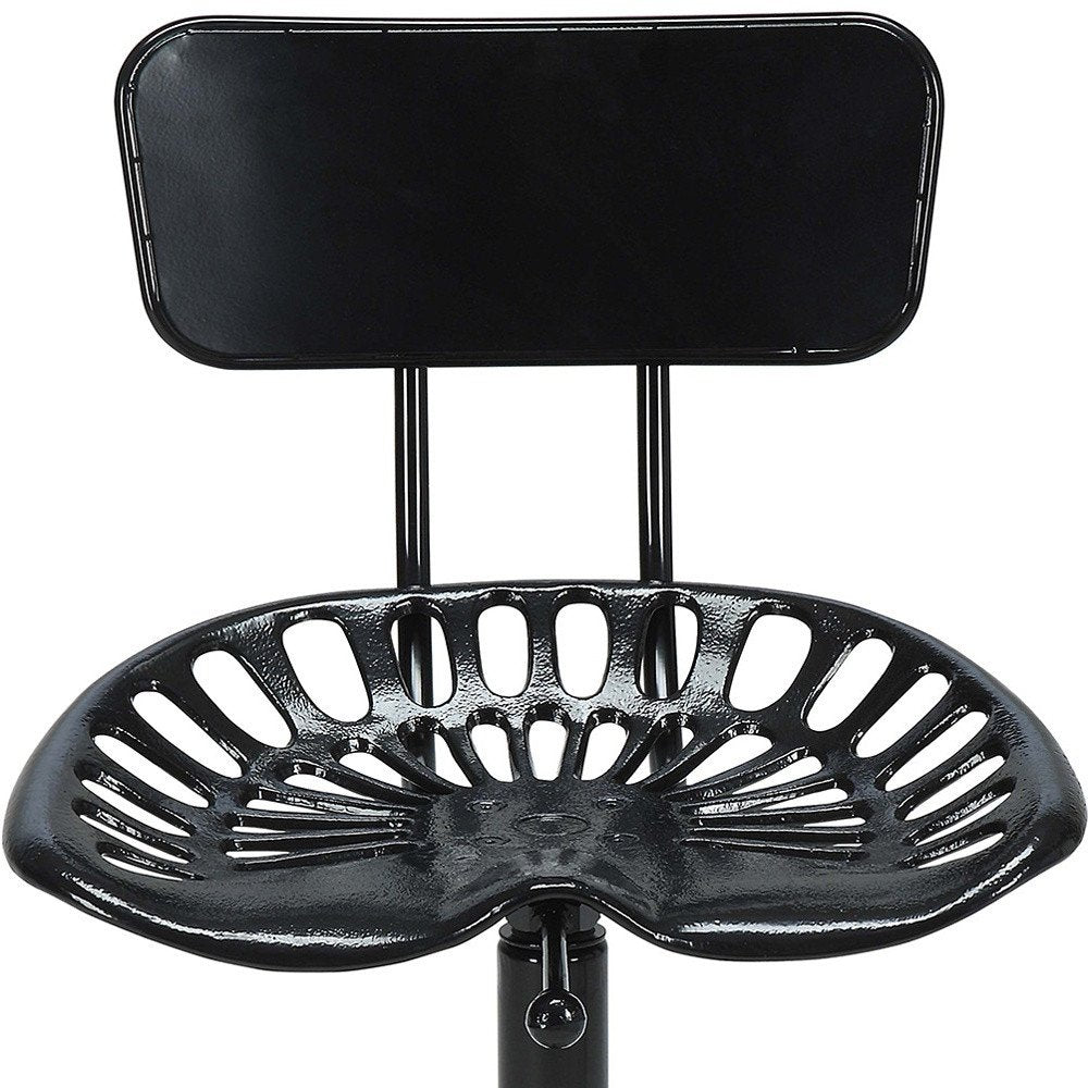 Black Iron Low Back Bar Height Bar Chair - 37-inch