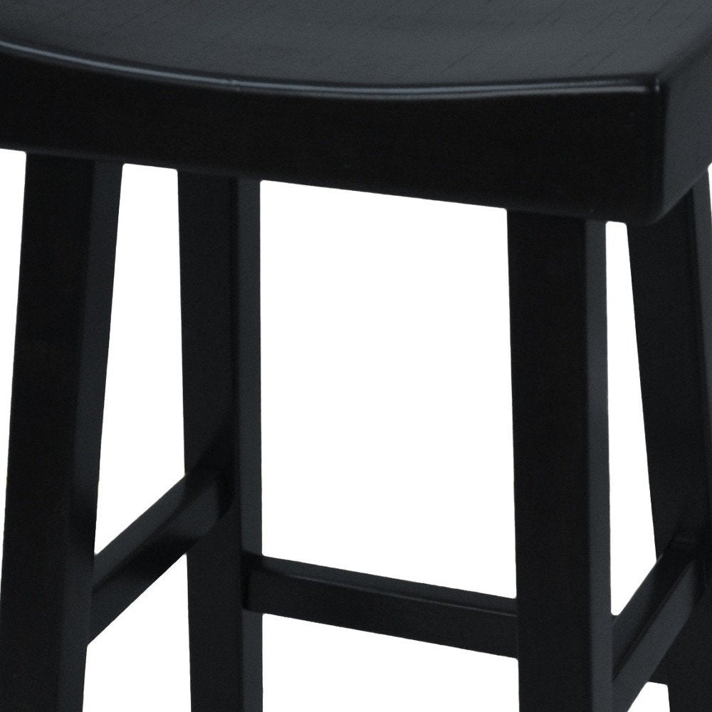 Black Solid Wood Backless Bar Height Bar Chair - 30-inch