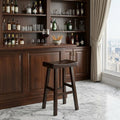 Espresso Solid Wood Backless Bar Height Bar Chair - 30-inch