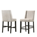 Set of Two 42 Fawn and Espresso Iron Bar Chairs