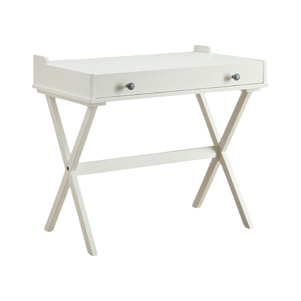 Antiqued White Wood Flip Top Desk - 34-inch