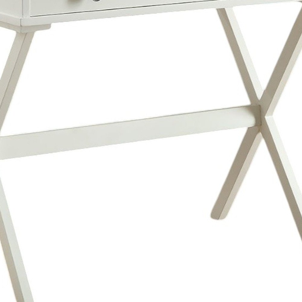 Antiqued White Wood Flip Top Desk - 34-inch