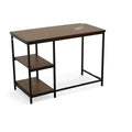 Chestnut and Black Solid Wood and Metal Computer Desk - 42-inch