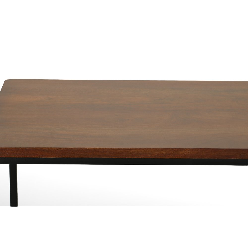Chestnut and Black Solid Wood and Metal Computer Desk - 42-inch