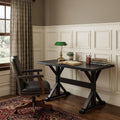 Black Solid Wood Trestle Writing Desk - 48-inch