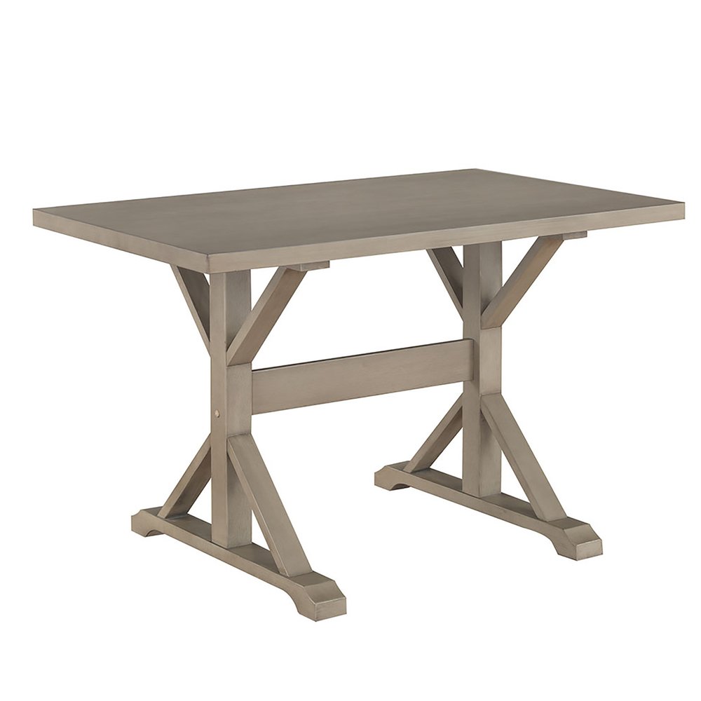 Gray Solid Wood Trestle Writing Desk - 48-inch