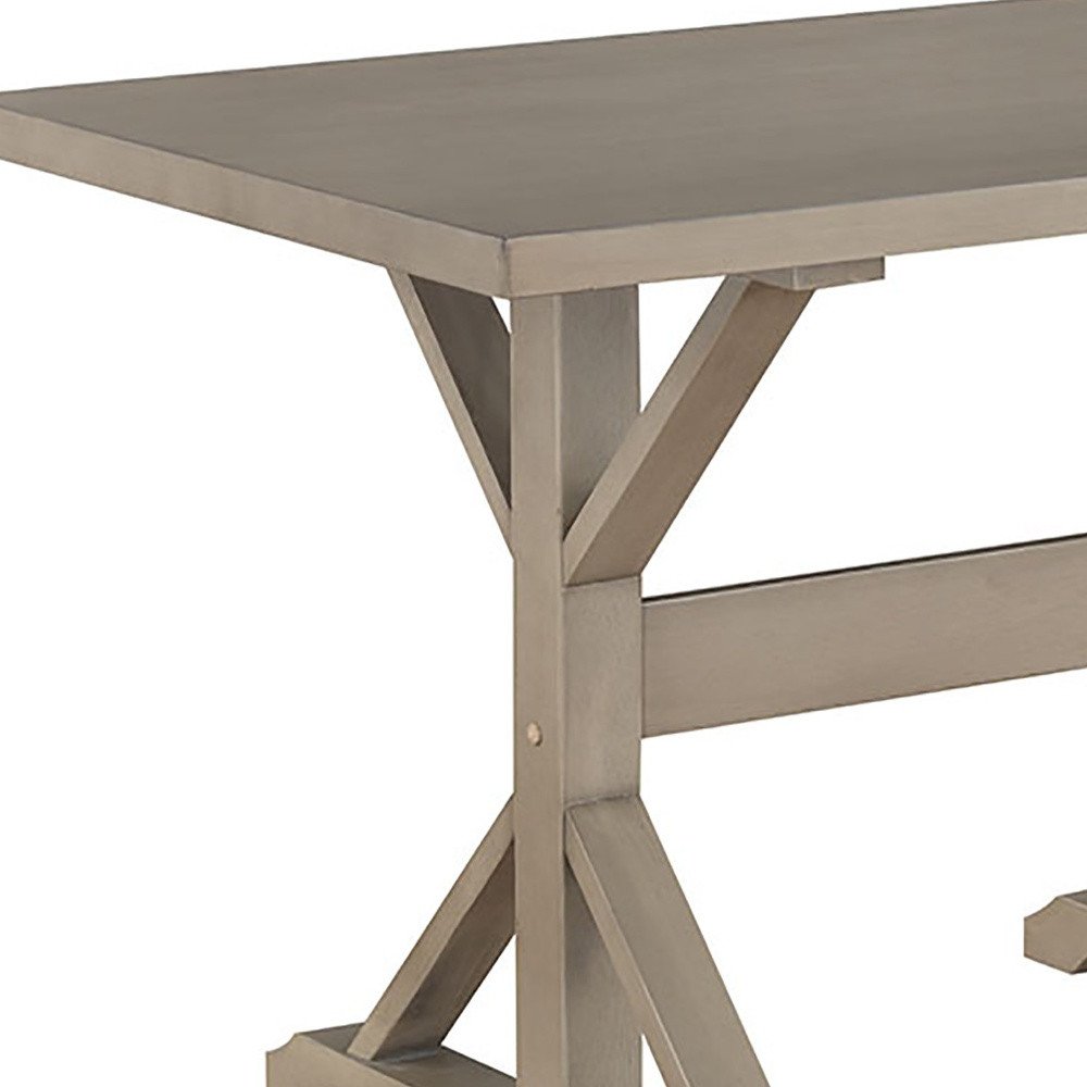 Gray Solid Wood Trestle Writing Desk - 48-inch