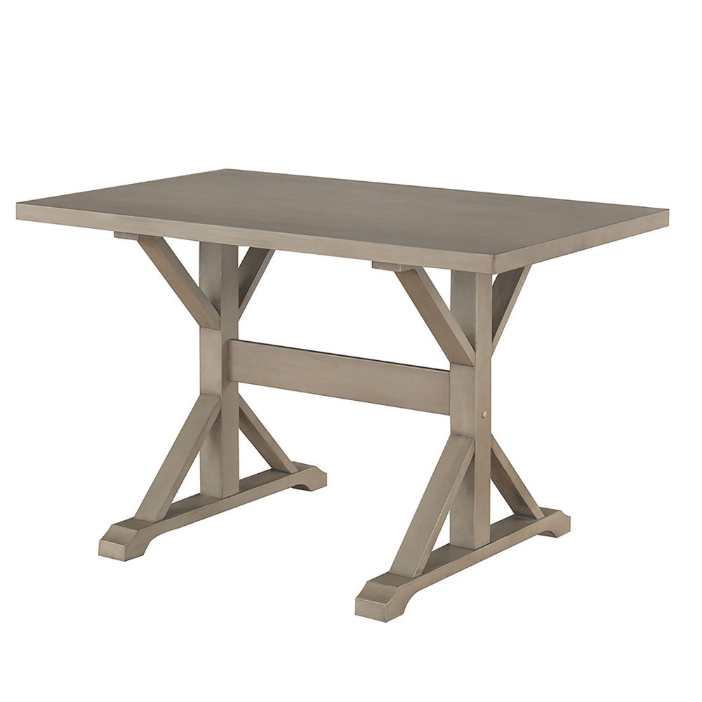 Gray Solid Wood Trestle Writing Desk - 48-inch