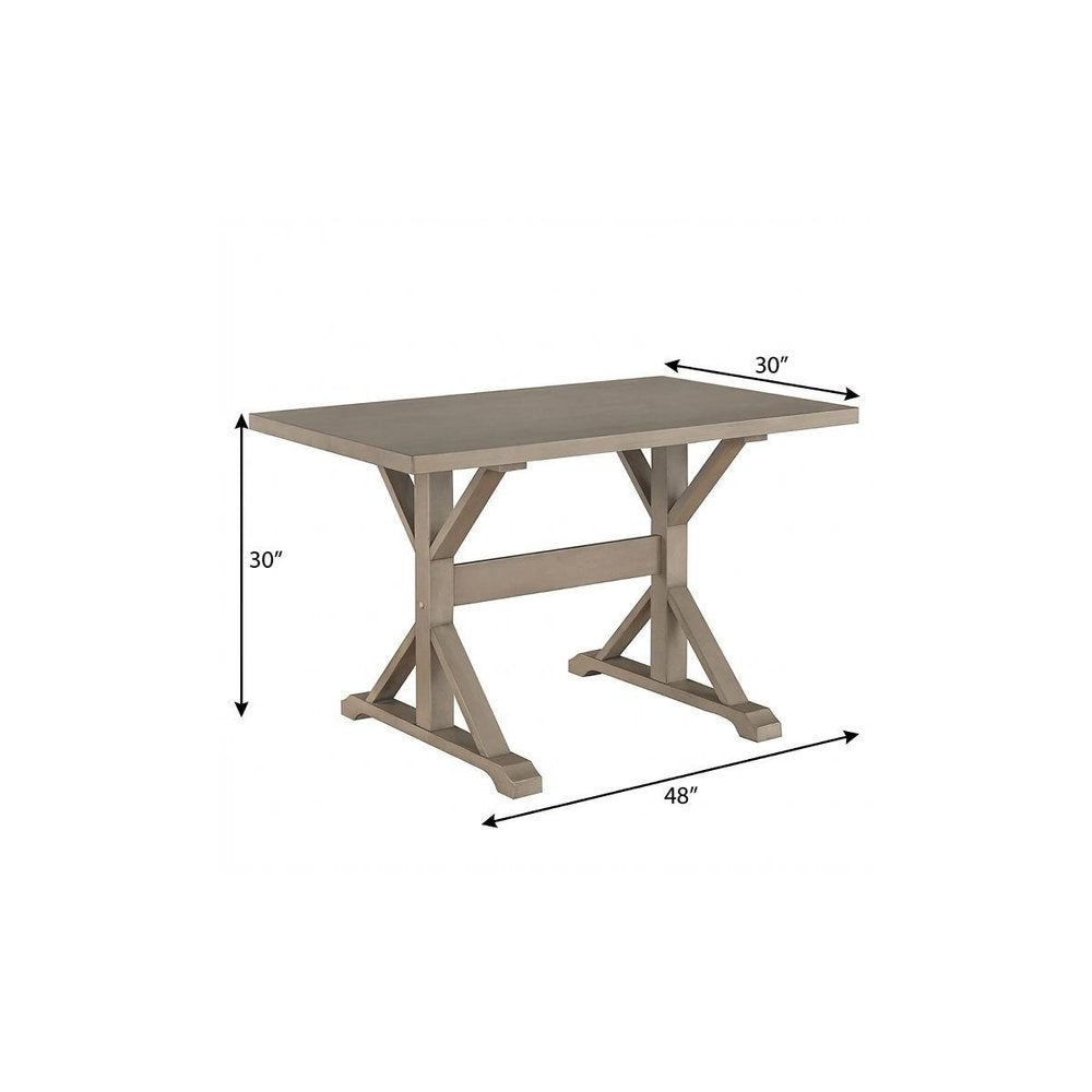 Gray Solid Wood Trestle Writing Desk - 48-inch