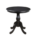 Black Rounded Solid Manufactured Wood and Solid Wood Pedestal Base Dining Table