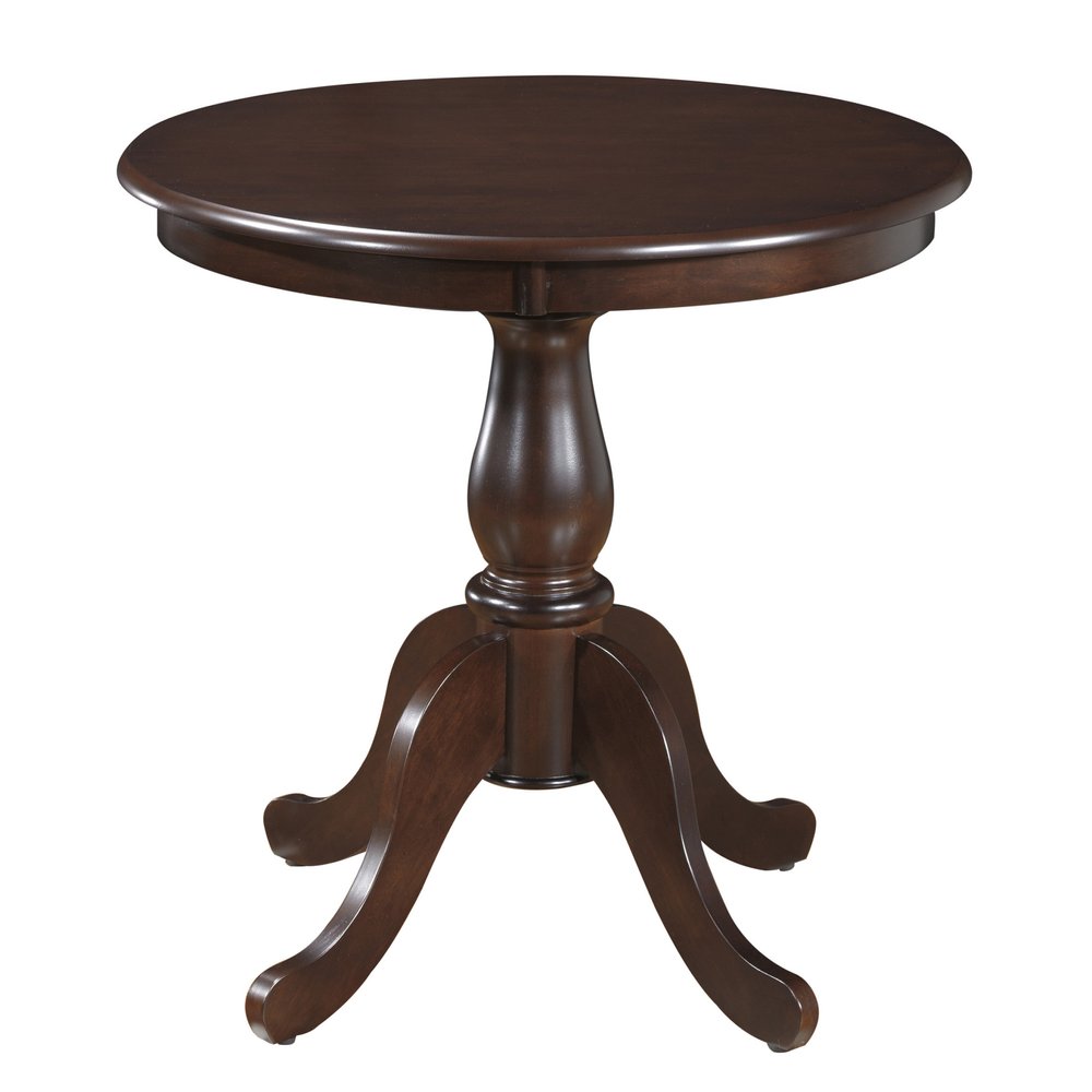 Espresso Rounded Solid Manufactured Wood and Solid Wood Pedestal Base Dining Table