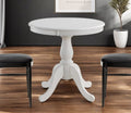 White Rounded Solid Manufactured Wood Pedestal Base Dining Table