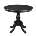 Black Rounded Solid Manufactured Wood and Solid Wood Pedestal Base Dining Table