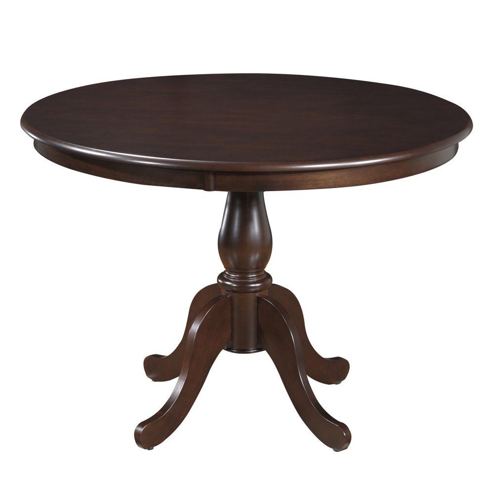 Espresso Rounded Solid Manufactured Wood Pedestal Base Dining Table