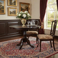 Espresso Rounded Solid Manufactured Wood Pedestal Base Dining Table