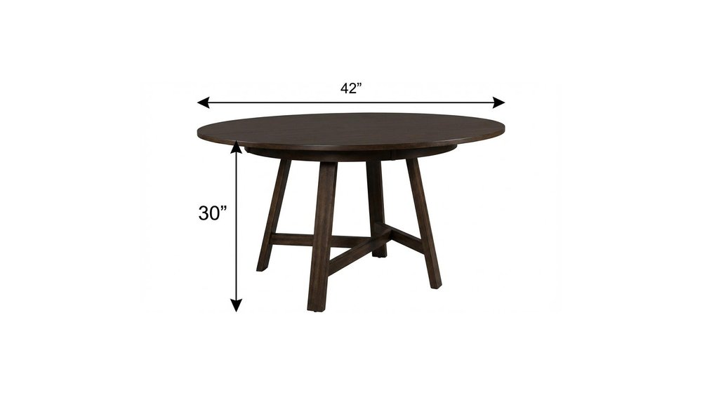 Espresso Rounded Solid Manufactured Wood Pedestal Base Dining Table