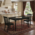 Black Solid Wood Dining Table - 48-inch