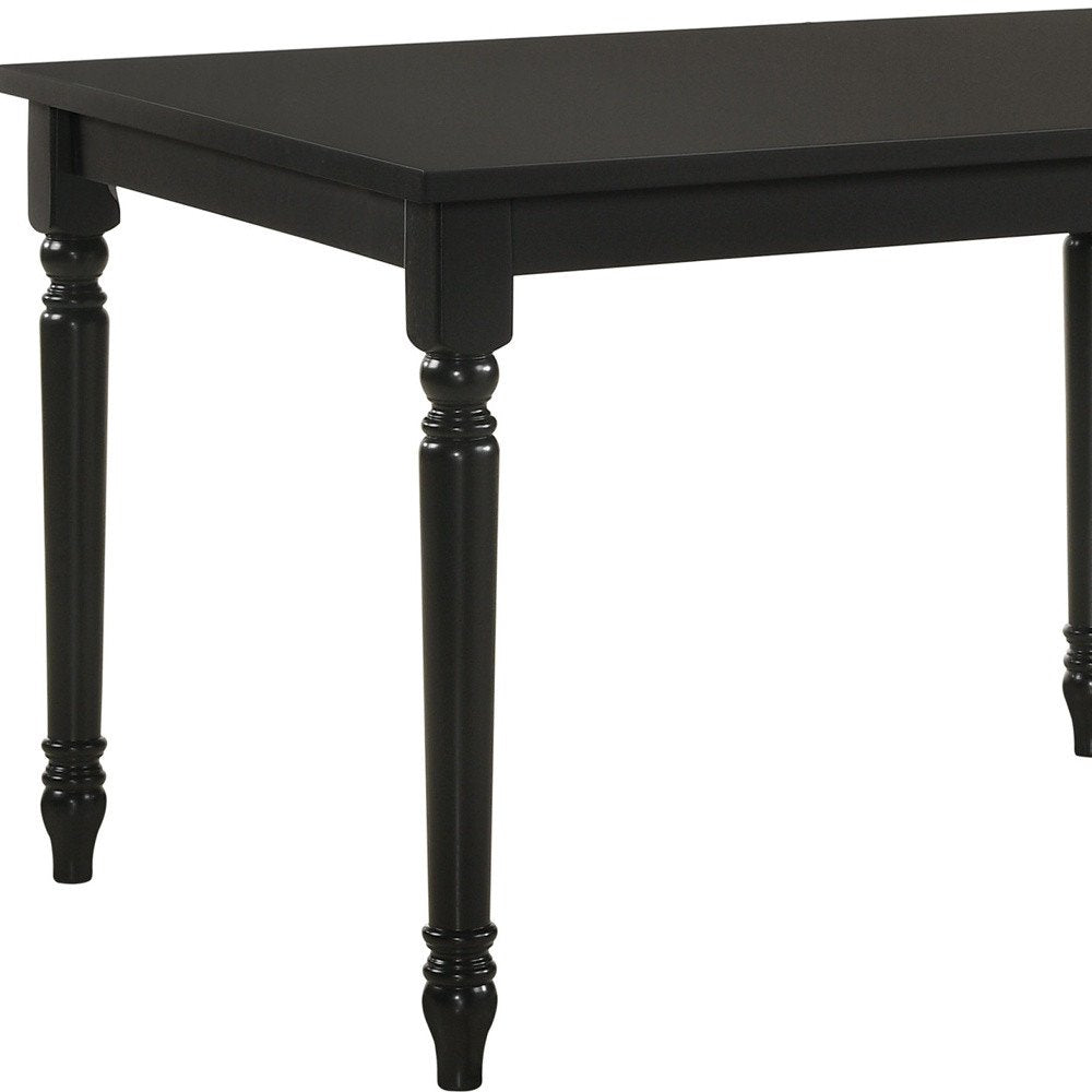 Black Solid Wood Dining Table - 48-inch