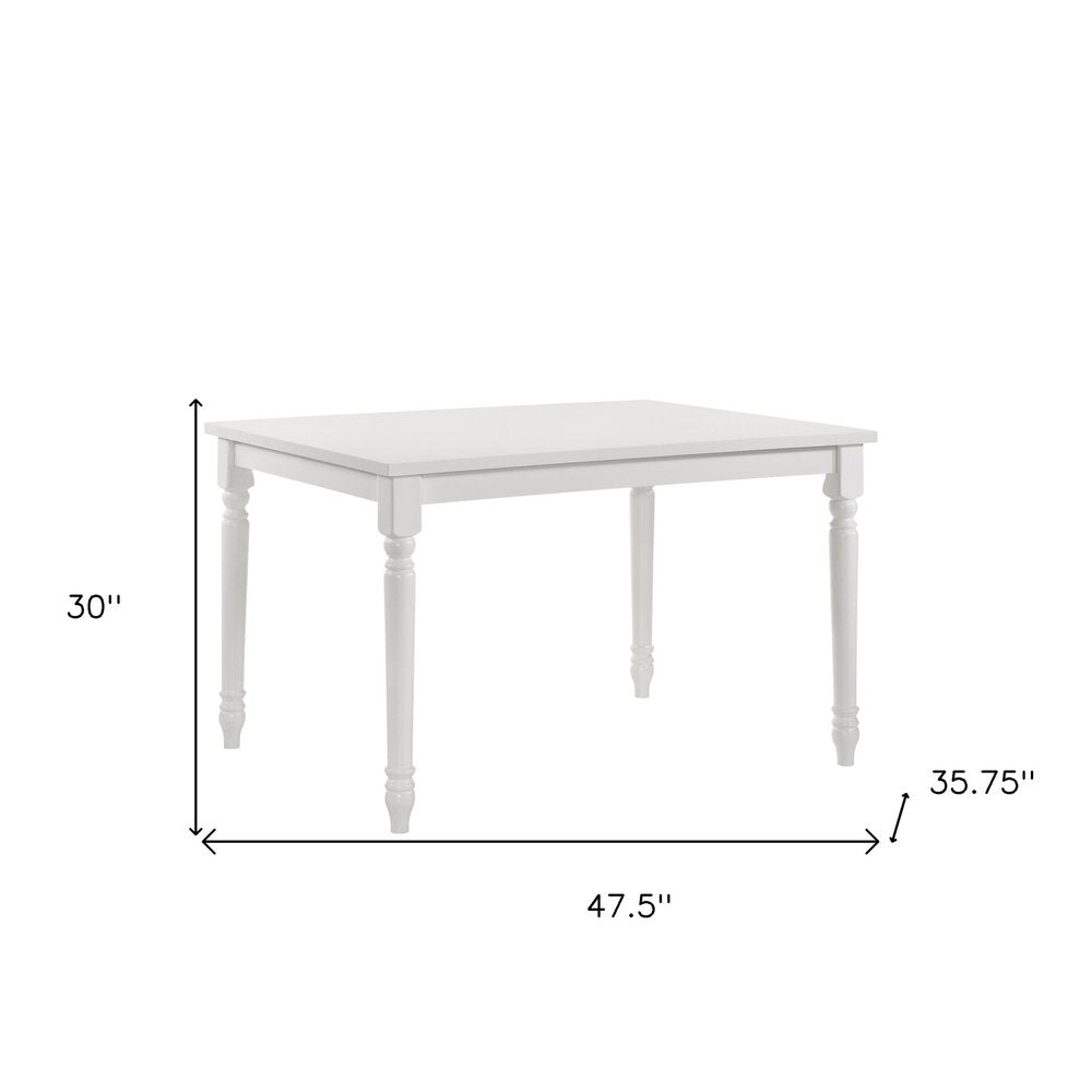 White Solid Wood Dining Table - 48-inch