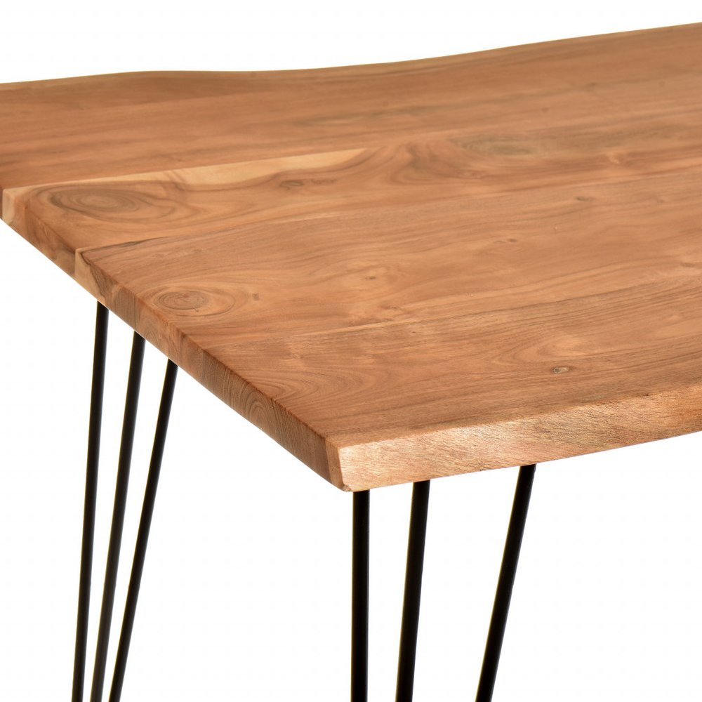 Brown and Black Solid Wood and Iron Dining Table - 48-inch