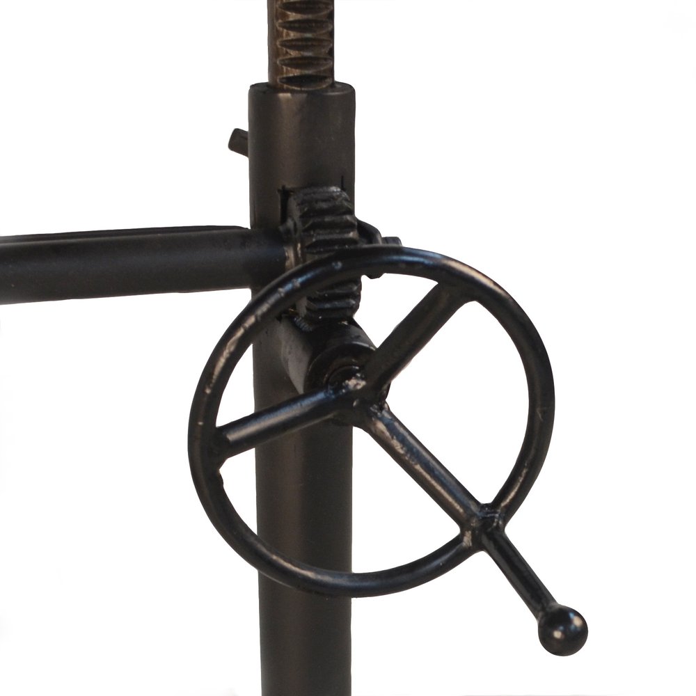 Brown and Black Solid Wood and Iron Trestle Base Dining Table