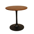 Brown and Black Rounded Solid Wood and Iron Pedestal Base Dining Table